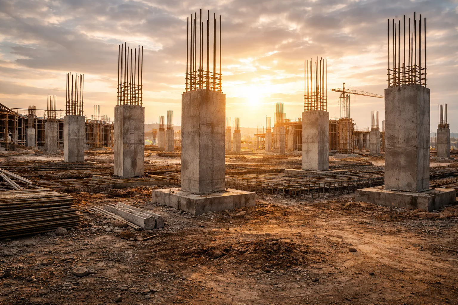 Cimentaciones y estructura en obra
