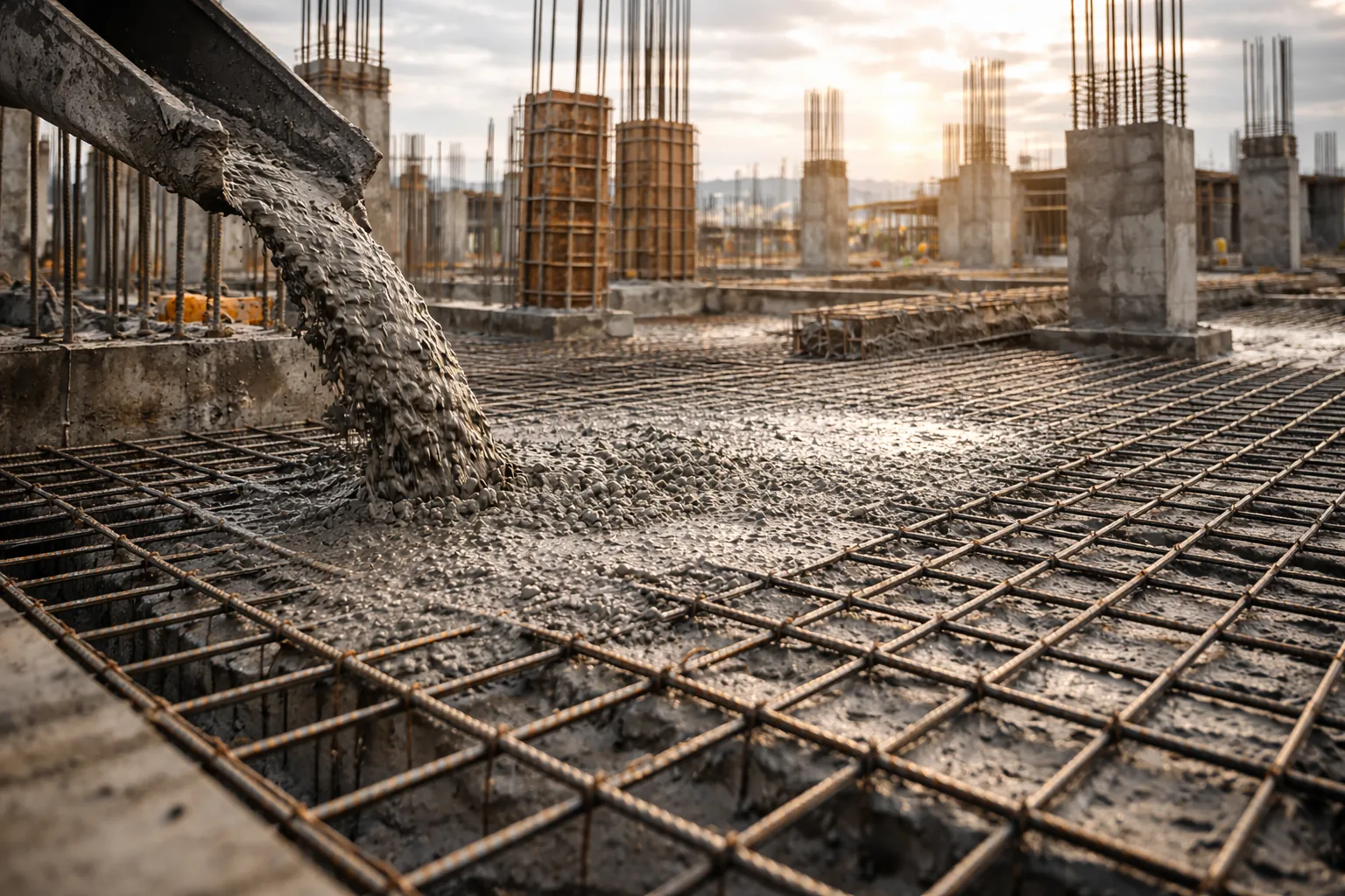 Fotografía de obra civil y colado de concreto